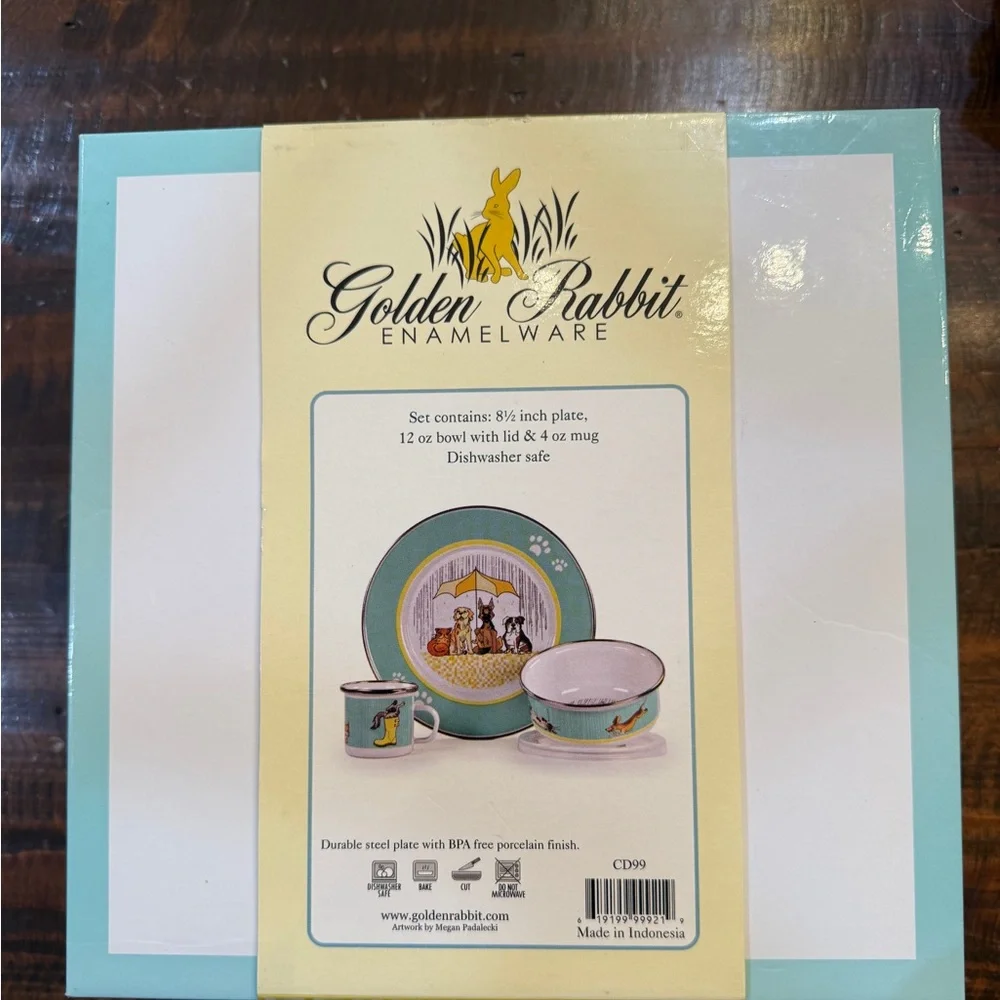 Golden Rabbit Enamelware Set - Picture 1 of 7